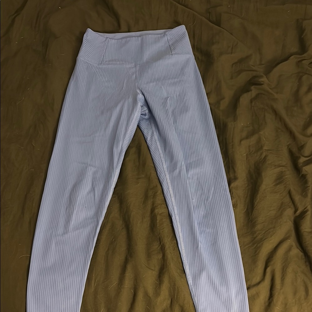 Girlfriend collective light Blue Ribbed Leggings